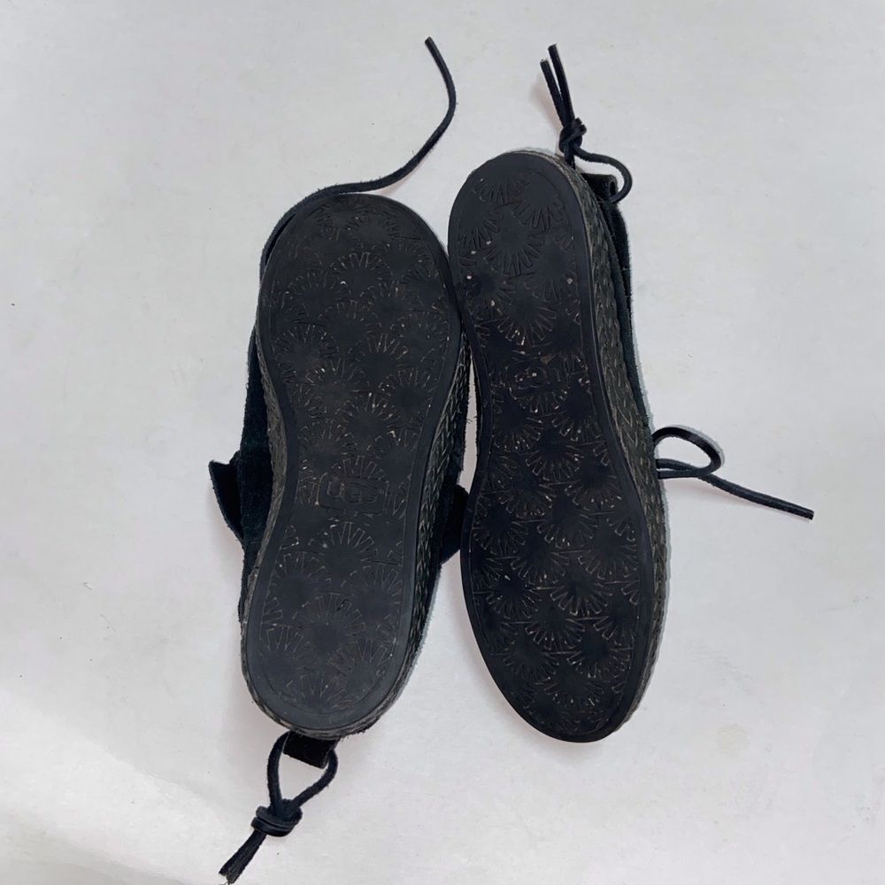 UGG S/N 1094814 Woodlyn Black Suede Loafers with Shearling Lining Size 7USA - Picture 12 of 14